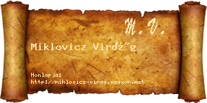 Miklovicz Virág névjegykártya